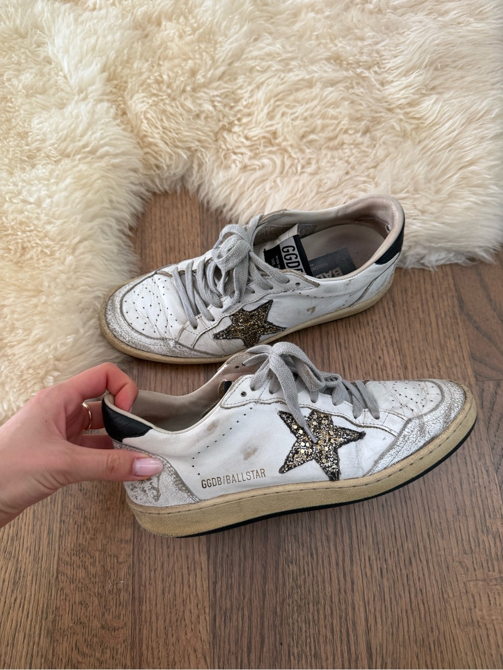 Golden goose ball star sneaker with gold star size 37